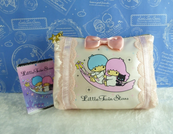 【震撼精品百貨】Little Twin Stars KiKi&LaLa 雙子星小天使~化妝包 粉蝴蝶結
