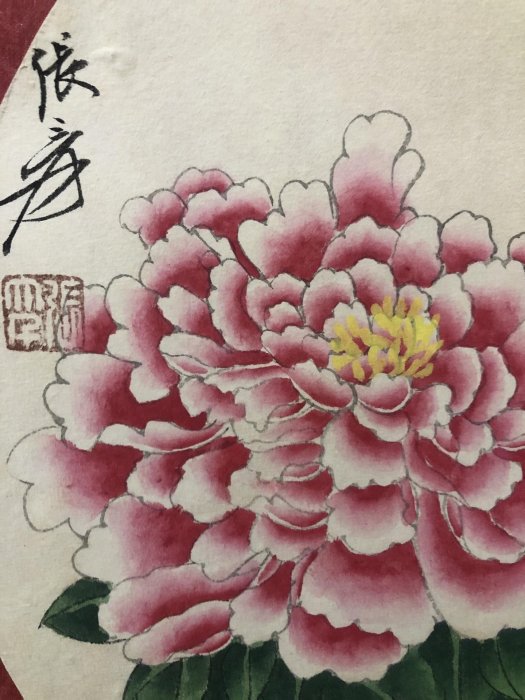 張大千 蓮花図 三尺中堂 掛軸 証書付 張大千 蓮花図 三尺中堂 掛軸