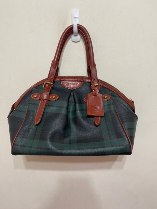 「 二手包 」 BEVERLY HILLS POLO 真皮手提肩背包（經典格紋）113