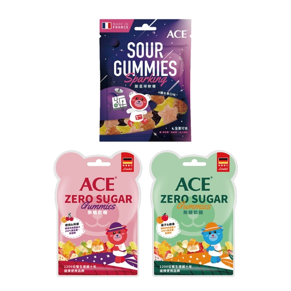 ACE 酸星球/ZERO SUGAR Q系列軟糖｜3款可選【佳兒園婦幼館】