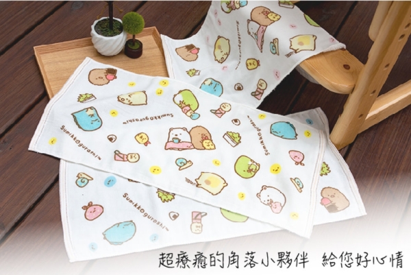 角落小夥伴紗布童巾/小毛巾(6條童巾組)【台灣興隆毛巾製】雙層織造 正版授權