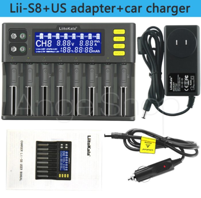天使小舖》LiitoKala Lii-S8 8槽充電器1A/2A大電流18650 26650 21700
