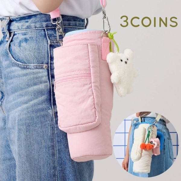 日本進口3COINS 客製化保溫杯手機側背袋 解放雙手 女孩必備 日本女生瘋搶