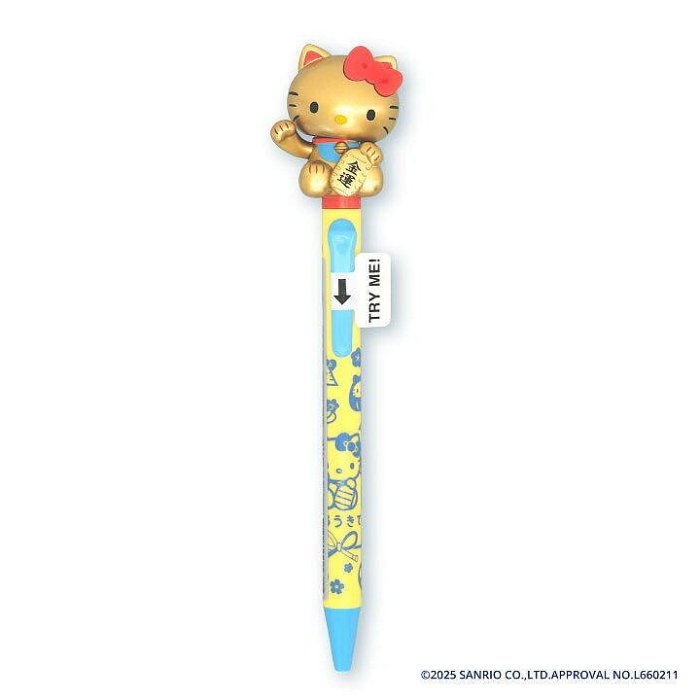 ＊日式雜貨館＊日本限定 三麗鷗 Hello kitty 搖擺原子筆 開運 招財 原子筆 KITTY搖擺公仔原子筆 金色 白色 黑色 限量發行