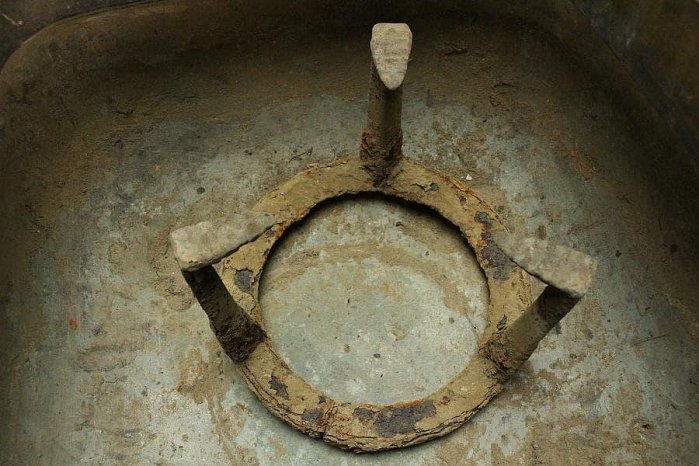 古銅 饕餮紋 双耳 四方 瓶掛(K-LC697) 古銅饕餮紋雙耳四方瓶掛(K-LC697