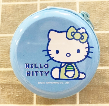 【震撼精品百貨】Hello Kitty 凱蒂貓-三麗鷗 Hello Kitty日本SANRIO三麗鷗KITTY圓形零錢包-鐵藍*23624