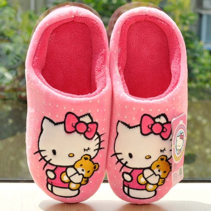 HELLO KITTY凱蒂貓卡通冬季新款家居棉拖鞋 KT保暖家居拖