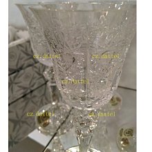 售出【捷克水晶玻璃杯--Flower-white】一組六個杯子水晶杯酒杯波