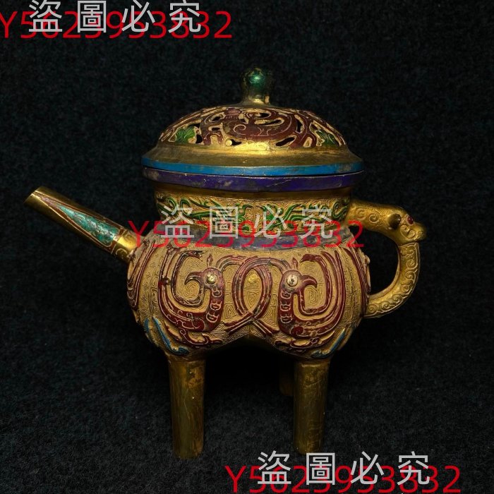 青銅漆器香爐尺寸：長寬高231424公分90不古玩收藏老物件【禪靜院】-8