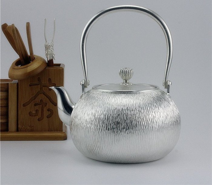 純銀　茶托　未使用品 銀壺茶具純銀手工泡茶壺千足銀999純銀純手工打造含銀量高達99%以上重量