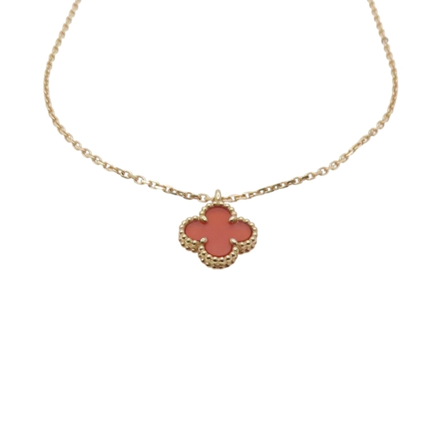 Van Cleef & Arpels 梵克雅寶18K玫瑰金紅玉髓Sweet Alhambra 項鏈