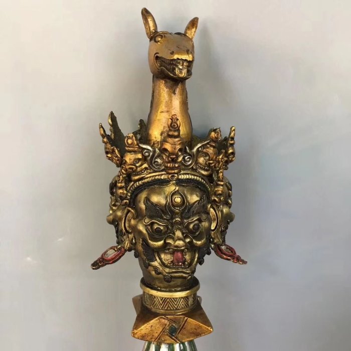 開光純銅彩繪法器馬途頭普巴金剛杵降魔杵鎮宅辟邪風水擺件長10.5釐米