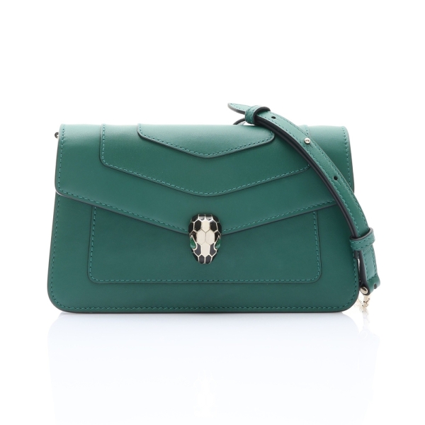 BVLGARI 寶格麗 Serpenti Forever WOC 肩背包 祖母綠 牛皮 290837 【二手名牌BRAND OFF】