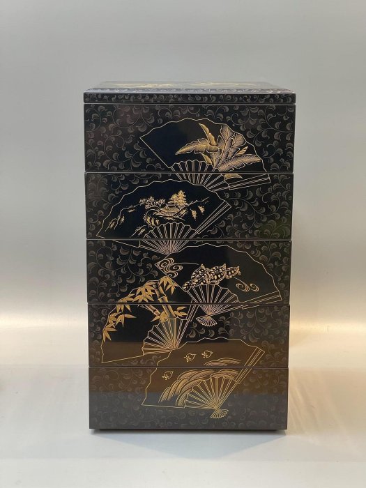 日本漆器沈金漆器輪島涂五重盒金蒔繪茶道具實木胎大漆| Yahoo拍賣