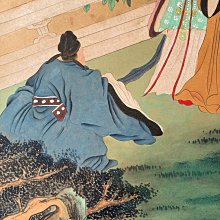 文物125【唐寅】人物，四尺純手繪文物商中堂畫，裝裱尺寸：215*87cm