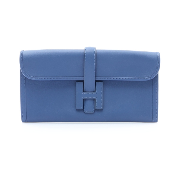 HERMES 愛馬仕 Jige elan 29 手拿包 布萊頓藍色 Swift牛皮 A刻 【二手名牌BRAND OFF】