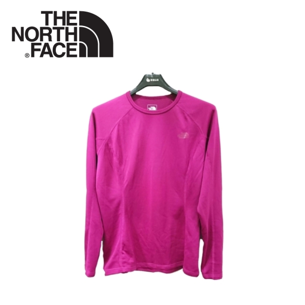 【The North Face 女 FlashDry 保暖圓領衫《紫紅》】CL78/休閒/戶外/長袖上衣