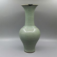 南宋元龍泉窯鳳尾尊高古瓷宋瓷老窯青瓷梅子青花道具高22厘米品相如圖