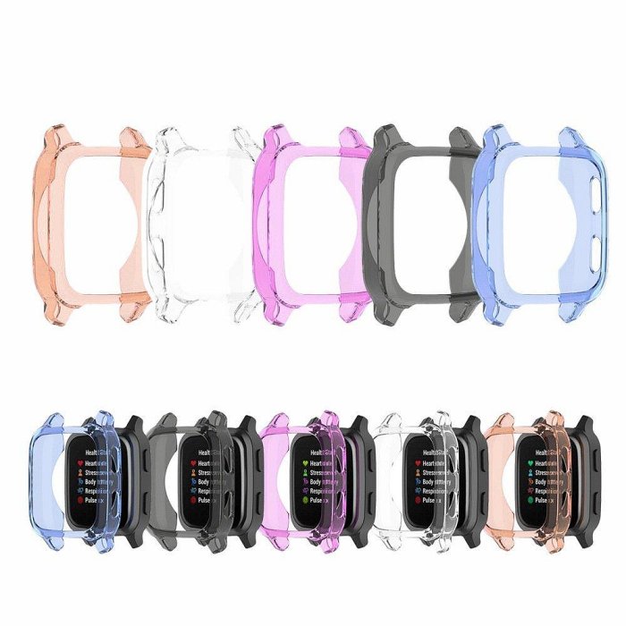 【熱賣精選】適用於 佳明Garmin Venu SQ/SQ 2 music手錶保護套 sq2透色TPU邊框軟殼 半包保護殼