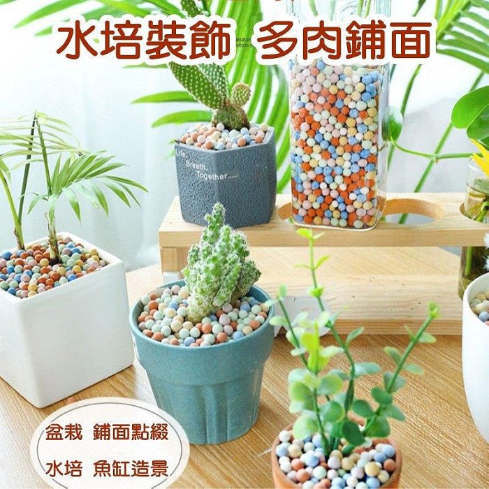 【珍愛頌】N821 彩色陶粒 陶碳球 土陶粒 500g 水耕栽培 多肉栽培 魚缸底砂 水族鋪缸 多肉 盆栽鋪面 園藝造景