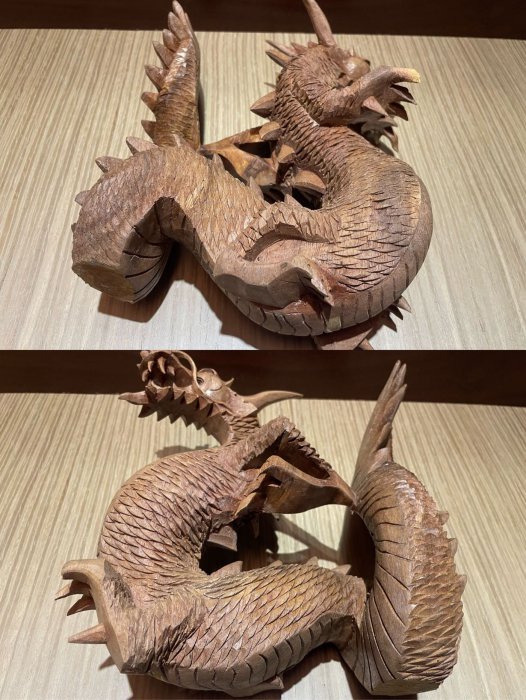 雕刻木龍擺件龍木雕雕刻龍擺飾傳說中的龍龍擺件龍型木雕木雕龍形