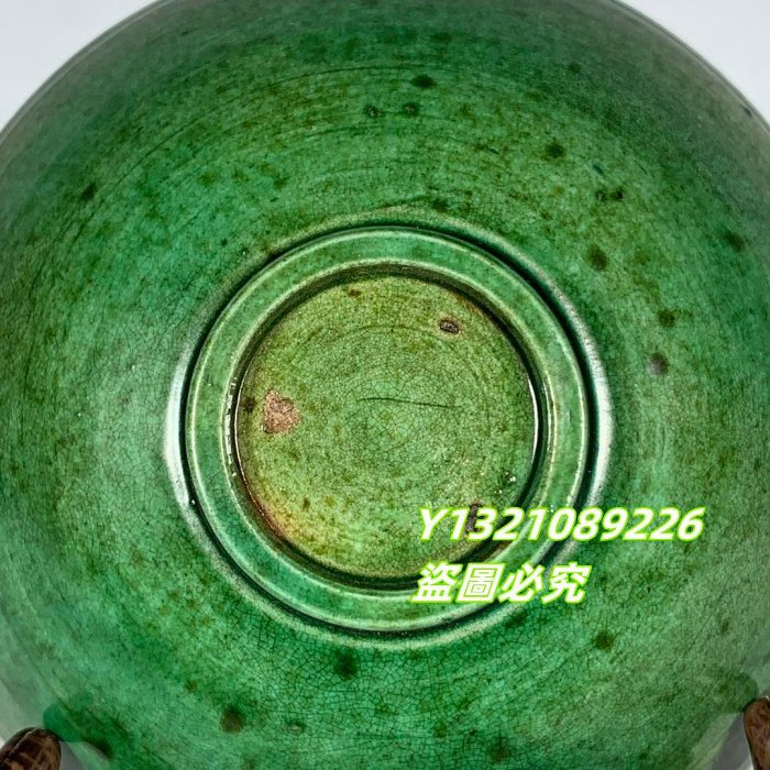 宋定窯綠釉花卉紋碗，高4直徑10cm，150176 汝瓷官窯建窯【古玩閣