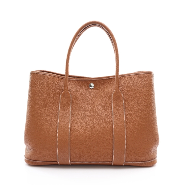HERMES 愛馬仕 金棕色 Negonda 牛皮 Garden Party 36 手提包 U刻 【二手名牌BRAND OFF】