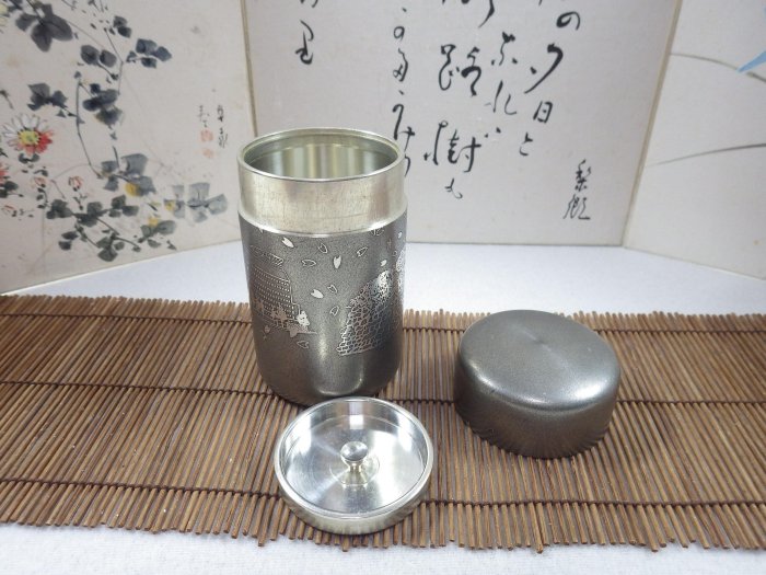 日本製乾茂號造錫製大阪府警察本部圖樣茶筒附共箱共布0411-3 | Yahoo拍賣