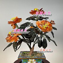 1500 創匯時期景泰藍玉石盆景品相如圖描述高21厘米【二手】1938