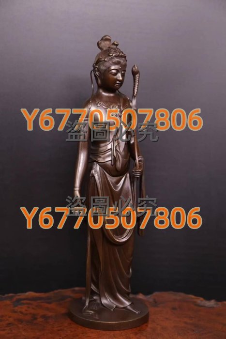 日本皇室技藝員高村光雲先生原型作品《蠟型鑄銅制圣觀音立像》 日本東