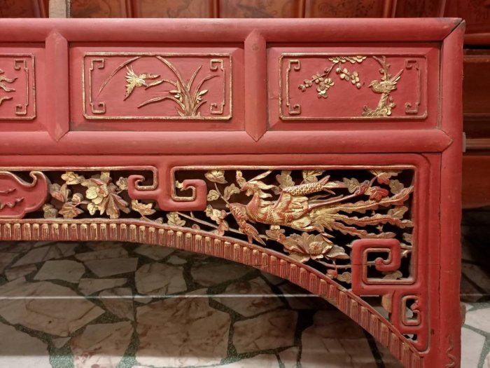 beauty /古董/文物】§ 朱紅漆鎏金木雕刻門眉(長152.5CM高63CM) | Yahoo拍賣