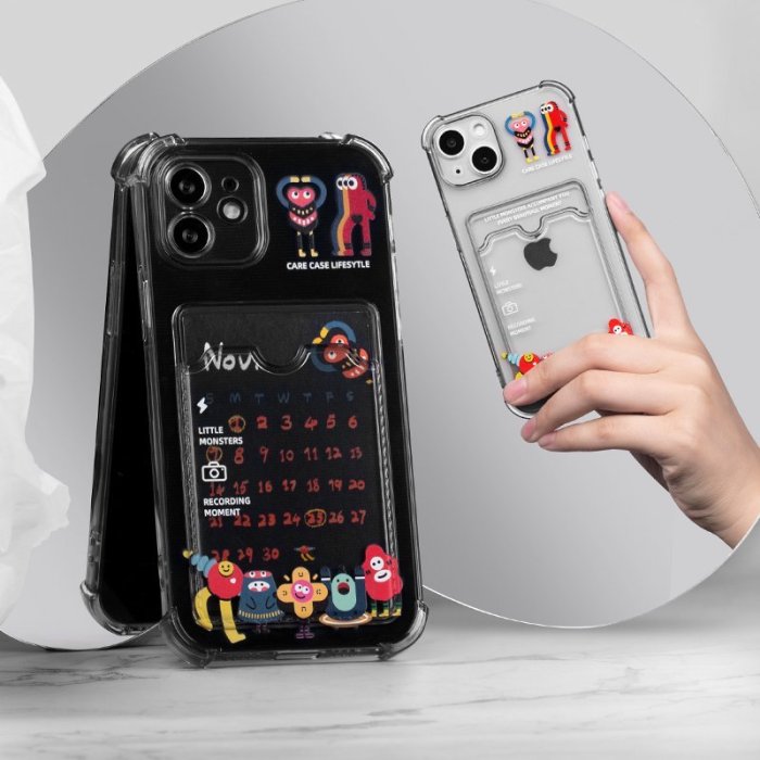 新款 熱銷CARECASE 小怪獸卡套照片適用蘋果12手機殼iphone11pro xs max xr超夯 新品 精品