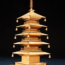 8/24結標日本鍍金五重塔開運置物ADH0704 -置物干支獸首面具風鈴根雕