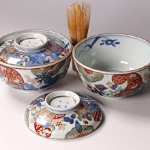古伊萬里茶碗蓋茶碗錦手染錦花鳥二客金彩| Yahoo拍賣