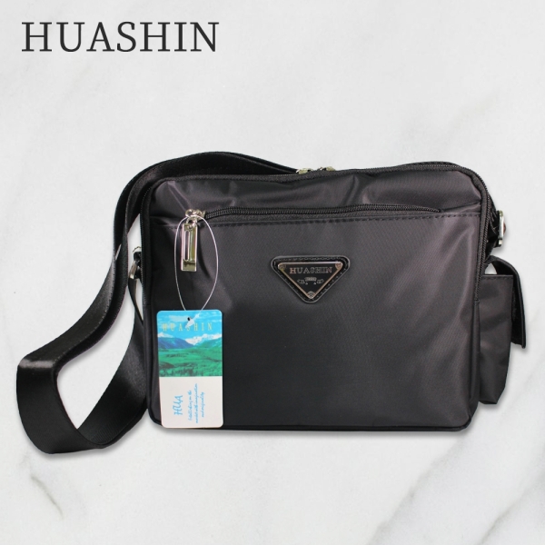 [219]HUASHIN 男用休閒拉鍊側背包(大) A107