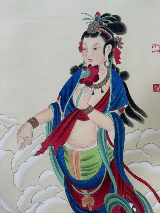 老字畫【張千】人物圖，四尺中堂畫帶雜志純手繪作品，裝裱尺寸:213