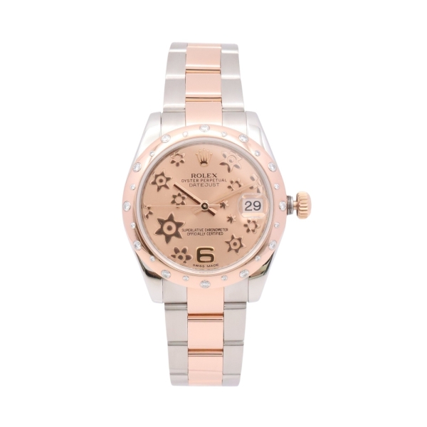 ROLEX 勞力士 Datejust 31 腕錶 粉檳色錶盤 不鏽鋼 18K玫瑰金 24PD鑽石 178341 【二手名牌BRAND OFF】