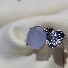 《愛買出清.一元起標無底價》緬甸A貨天然翡翠~14K金鑽石鑲嵌~冰玻璃種紫羅蘭~造型鑽石戒指~拚現金無底價