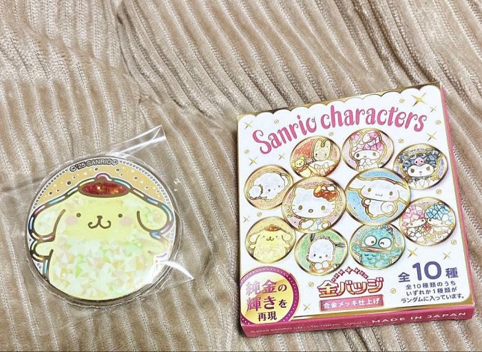 ＊日式雜貨館＊日本限定 限量款 三麗鷗金徽章 三麗鷗角色盲盒金徽章 限量款套組 10入 全款各1入 全系列角色款 收藏品