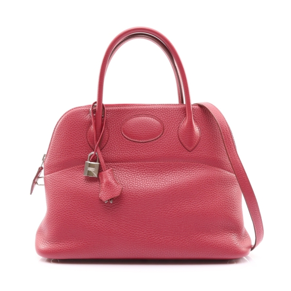 HERMES 愛馬仕 Bolide 31 兩用包 寶石紅 Taurillon牛皮 T刻 銀扣 【二手名牌BRAND OFF】