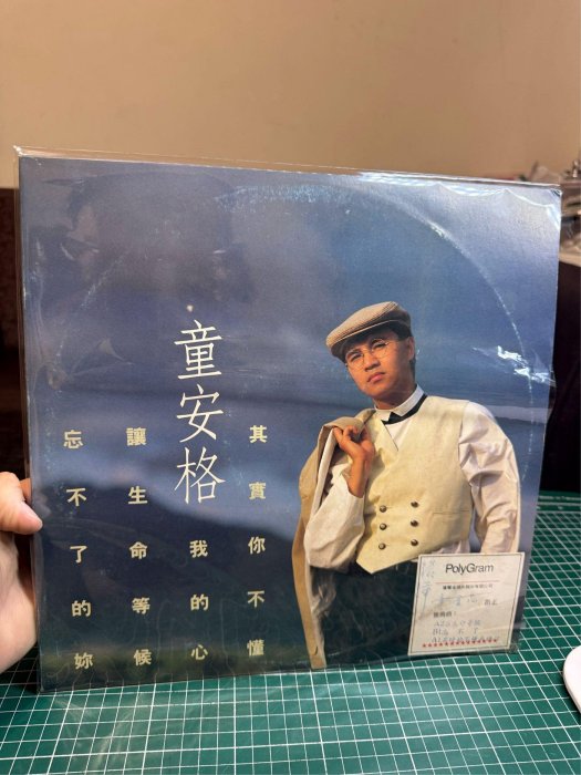 台灣知名創作歌手童安格於1989年發行的經典黑膠唱片專輯《其實你不懂我的心》🈶歌詞 品項保存好 絕版收藏稀有片 釋出 請把握