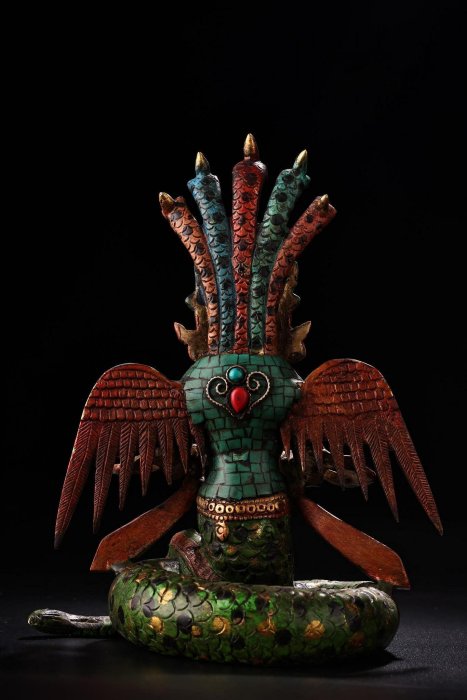 収蔵家蔵・銅製・寶石嵌・彩繪・描金・蔵傳・龍樹菩薩仏像』具置物・古賞