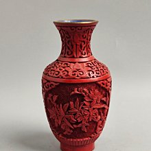 嚴選口創匯時期中古剔紅花瓶，百年非遺銅胎雕漆工藝，四季花卉紋詳臻