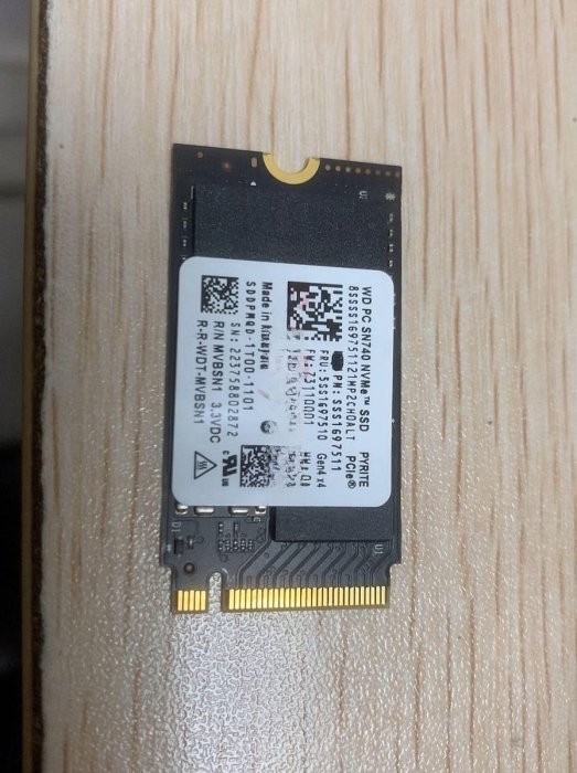 中古品 健康状態 100% (WD SN740 1TB M.2 Mkey 2242 SSD) NVMe PCIe 4.0 SDDQMQD-1T00