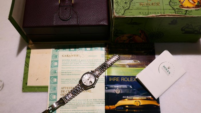 【美好時光】極優藏品罕見型號勞力士ROLEX 18039白K款Daydate盒單全十鑽面（ 18238 18239 118239參考）