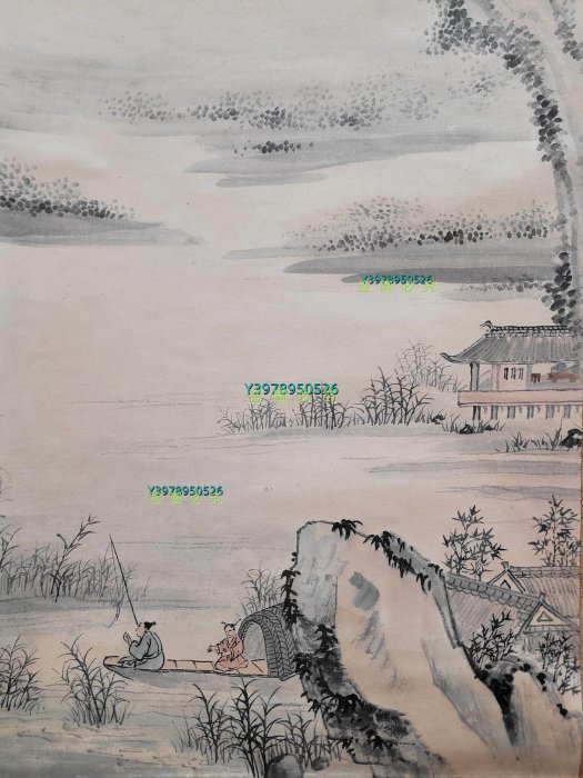 啟功。山水卷軸 ALL193 啟功紙本山水立軸畫心尺寸41x106.5cm 【碎玉軒】803 | Yahoo拍賣