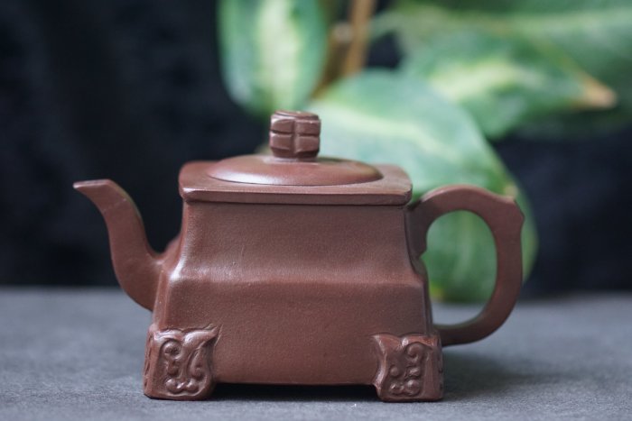 茶壺 玖隆蕭松和挖寶網XC》託拍張葉強器形穩重優美秦權壺朱泥紫砂壺