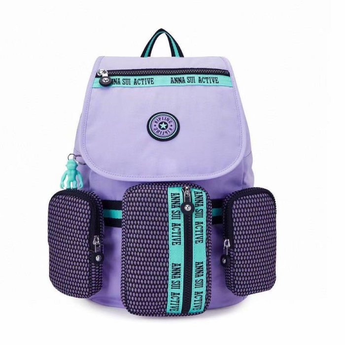 Kipling 猴子包 ANNA SUI 聯名系列 KI7856 掀蓋多功能輕量雙肩後背包 多夾層 限時優惠 防水
