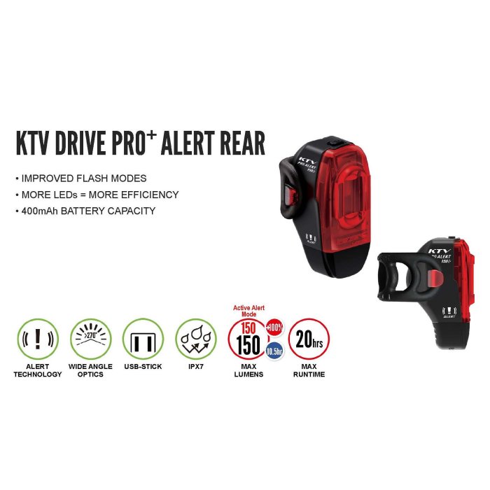 腳踏車燈 腳踏車尾燈 自行車後燈 感應煞車燈功能 LEZYNE KTV DRIVE PRO+ ALERT REAR