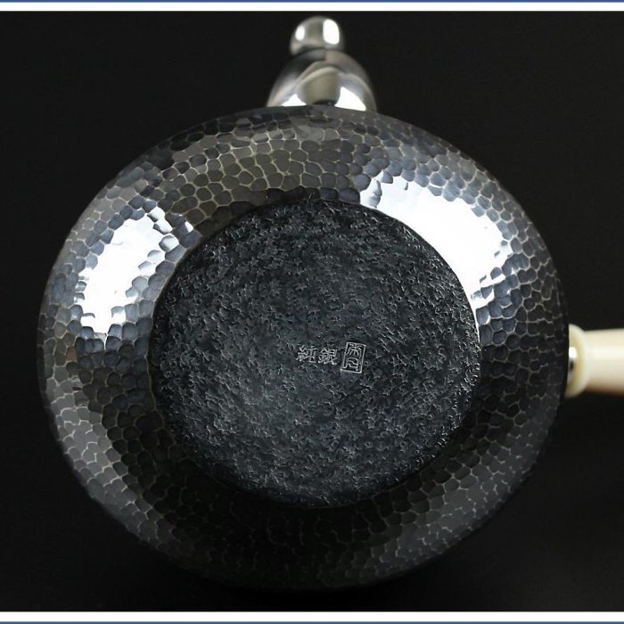 三越製 純銀製 鎚目紋木瓜茶托五客揃☆箱付 銀